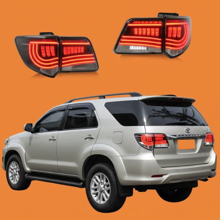 Toyota Fortuner Tail Lights (2012-2016) | Smoke Finish LED Upgrade