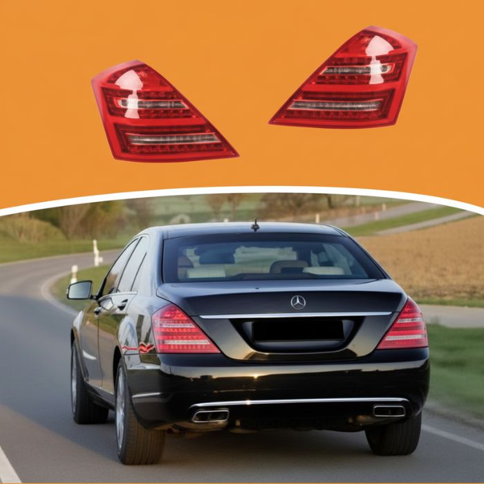 Mercedes-Benz S-Class W221 rear lamps red crystal